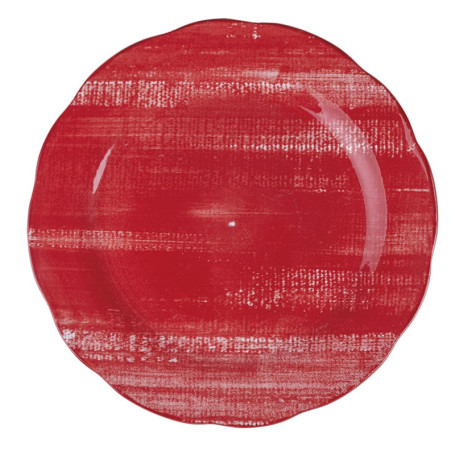 Ensemble de 6 assiettes plates en porcelaine rouge Versilia