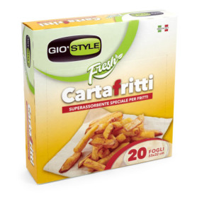 GIO'STYLE Lot de 20 Feuilles Cartafritti Fresh - 33 x 32 cm pour Friture Parfaite
