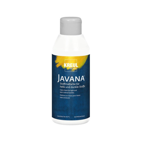 Peinture pour Tissu Javana KREUL - Flacon de 250 ml, Couleur Blanche, Résistante au Lavage