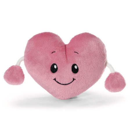 Figurine en Peluche Cœur Rose NICI - 12 cm, Douce et Adorable