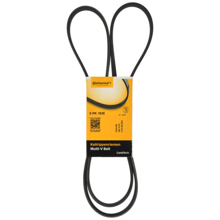 Courroie trapézoïdale à nervures ContiTech 6PK1635 pour entraînement automobile