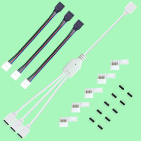 Répartiteur LED RGB 1 à 3 Ports - Connecteur Bande Lumineuse 4 Broches