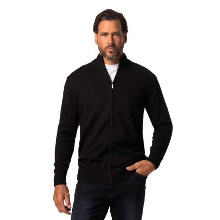 Gilet en Tricot Noir à Col Droit pour Hommes Grandes Tailles 6XL