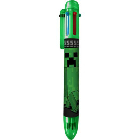 Minecraft Stylos à bille multicolores 6 en 1 rétractables avec corps arc-en-ciel - Stylo fantaisie pour enfants, fournitures sco