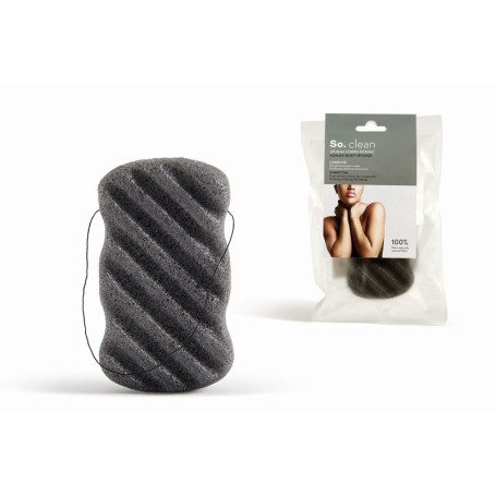 Éponge Konjac So. au Charbon - Nettoyage Doux pour Peaux Sensibles