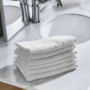 Lot de 6 Serviettes en Coton Extra Absorbantes - 30 x 30 cm - Blanc