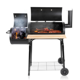 Fumoir Barbecue Grande Taille BBQ Collection - 2 en 1 avec Cheminée Réglable