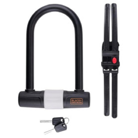 Antivol en U BLACK+DECKER pour Vélo, Scooter et Moto - 14 mm de Diamètre