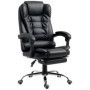 Fauteuil de Bureau HOMCOM Grand Confort avec Dossier Inclinable et Repose-Pied Noir