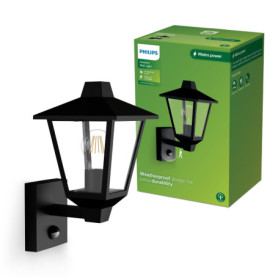 Applique d'Extérieur Philips Kinno avec Capteur - Éclairage Noir E27