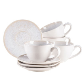 MÄSER Ensemble de Tasses en Grès Frozen Blanc - 270 ml