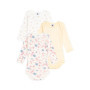 Lot de 3 bodies fleuris en coton pour bébé - Petit Bateau