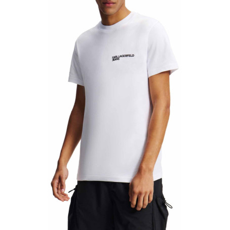 T-Shirt Slim Homme Karl Lagerfeld Jeans avec Logo Essentiel - Blanc