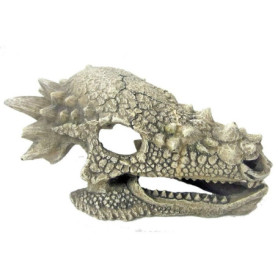 Ornement Aquatique Crâne Dragon en Résine pour Aquarium