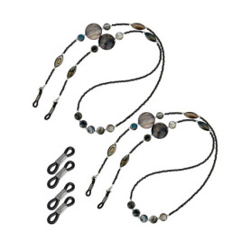 Chaîne de Lunettes Perlée Antidérapante Hicarer - 2 Pièces en Noir