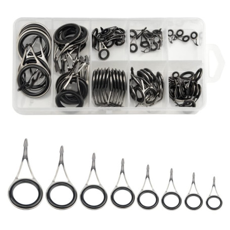 Kit de Réparation d'Embouts de Canne à Pêche - 75 Pièces en Céramique et Acier Inoxydable