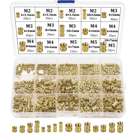 Kit d'Écrous Filetés en Laiton ANKKY - 330 Pièces pour Impression 3D