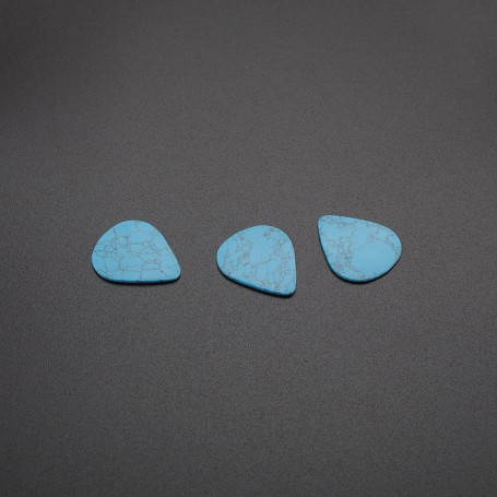 Alnicov Lot de 3 Médiators en Pierre Naturelle pour Guitare et Ukulélé - Bleu Craquelé