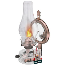 Lampe à Huile Vintage KOTARBAU en Verre et Cuivre avec Miroir