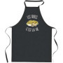 Tablier Noir Planetee - Frites C'est la Vie pour Cuisine et Jardinage