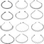 Lot de 12 Bandeaux Métalliques Ondulés Noir pour Sport et Mode