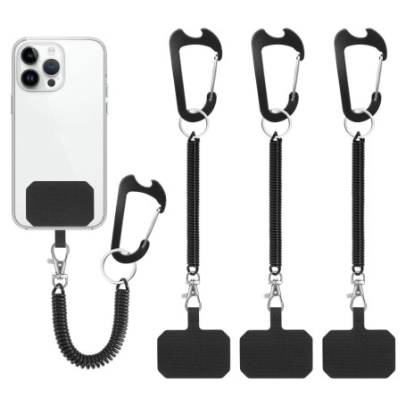 Lanière de Sécurité pour Téléphone Portable avec Câble Spirale - 3 Pièces