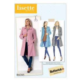 Patron Butterick 6385 A5 pour Manteaux Femme Multicolores