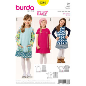Patron de Couture Burda B9380 pour Robe Tendance en Papier Blanc