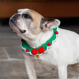 Collier de Noël en Crochet Rouge et Vert pour Chien - Talking Tables