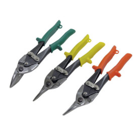 Lot de 3 cisailles d'aviation Silverline 250 mm pour coupes précises