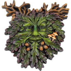 Plaque Murale Artistique Automnale en Résine - Arbre Serein Vert 18 cm