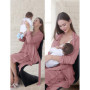 Ensemble de Nuit de Grossesse et Allaitement SUNNYBUY - Chemise et Peignoir Vieux Rose