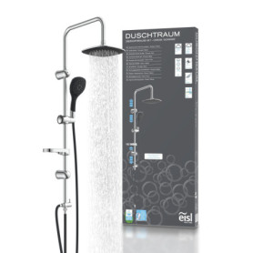Colonne de Douche EISL DXLD60088CS avec Douchette Effet Pluie - Chrome/Noir