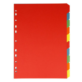 Lot de 10 Intercalaires Colorés A4 Westcott - Organisateur Pratique