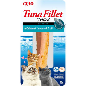 Filets de Thon Grillé en Bouillon pour Chats - Snack Naturel INABA 15g