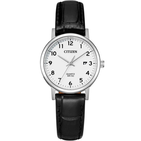 Montre Femme Citizen Analogue Quartz avec Bracelet en Cuir Noir EU6090-03A