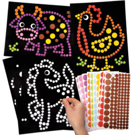 Lot de 8 Illustrations de la Ferme à Pois - Activités Créatives pour Enfants