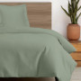 Ensemble de Housse de Couette Pizuna 140x200 cm Écume de Mer en Coton Luxe