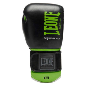 Gants de Boxe Professionnels LEONE 1947 en Cuir Noir - 16 OZ