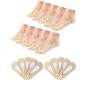10 Paires de Chaussettes Bateau Invisibles en Dentelle Antidérapantes pour Femmes 19,01 €