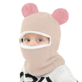Ensemble Cagoule et Écharpe Douillette pour Enfants - Rose