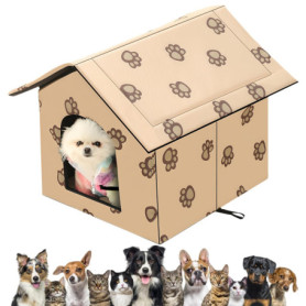 Maison pour chat extérieure étanche et pliable - WIYETY 40x35x38 cm