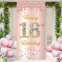 Bannière d'Anniversaire Rose Gold pour Fille de 18 Ans - Décoration Festive