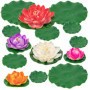 Lot de 14 Fleurs de Lotus Artificielles Flottantes pour Décoration de Jardin et Piscine