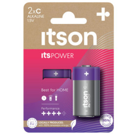 Pack de 2 Piles Alcalines LR14/C 1,5V ItsPOWER - ITSON