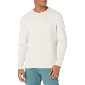 T-Shirt à Manches Longues Ajusté pour Homme - Avoine Chiné