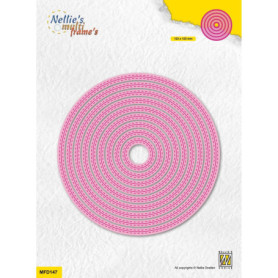 Matrice de Découpe Rond Double Pointillé - 9 Cadres pour Scrapbooking