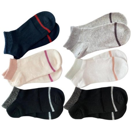 Lot de 6 Paires de Chaussettes Fantaisie pour Femme - Courtes à la Cheville