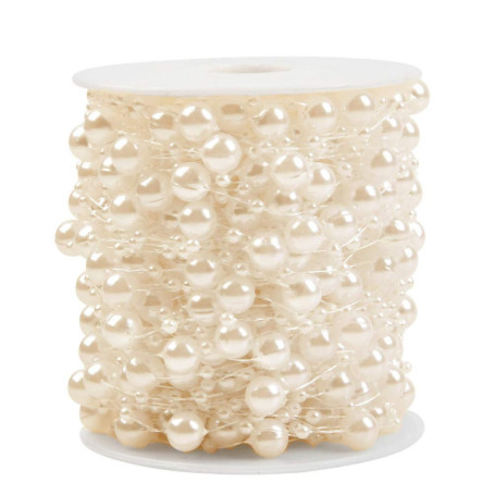 Guirlande de Perles Blanches 30M pour Décoration de Mariage et DIY