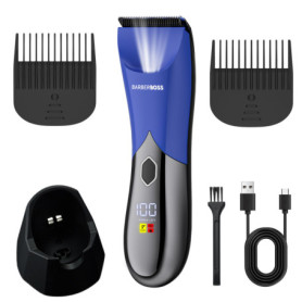 Tondeuse BarberBoss Rechargeable pour Hommes - Multigroomer Étanche avec Écran LED
